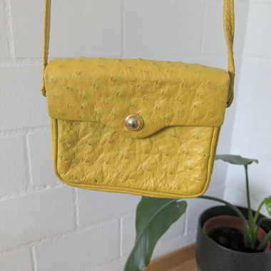 Yellow Crossbody Bag - Genuine Leather