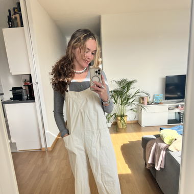 Leinen Latzhose 