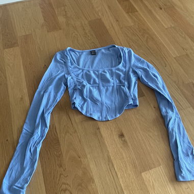 Top blu a maniche lunghe SHEIN