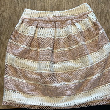Jupe les petites roues poudré et blanc 