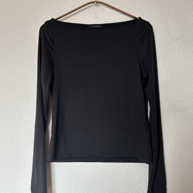 MONKI schwarzes Langarm-Top M