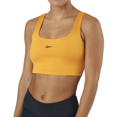 Reggiseno sportivo a coste arancione Reebok XL