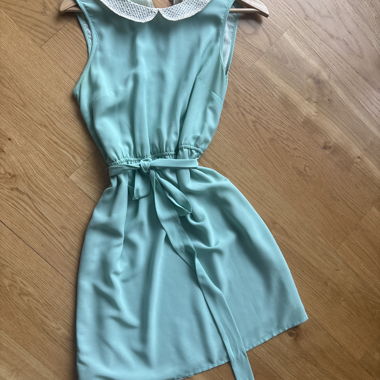 Robe vintage sans manches turquoise