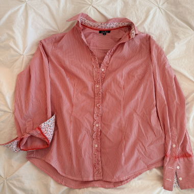 Blouse rayée pour femmes à volants