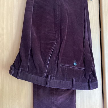 Pantalon en velours côtelé Brioni lilas