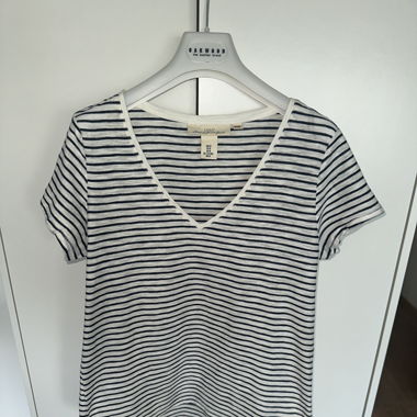 T-shirt rayé H&M L.O.G.G – Décolleté V et conton