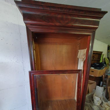 Armoire vitrée début 20e, 1 porte 2 tiroirs 