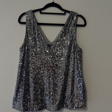Top argenté avec paillettes C&A