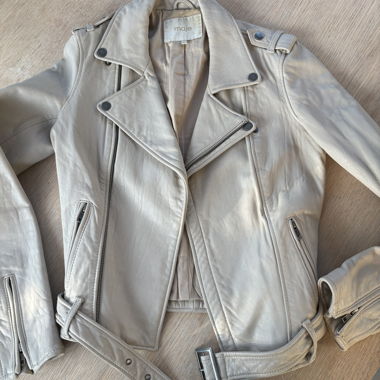 Veste en cuir Maje beige