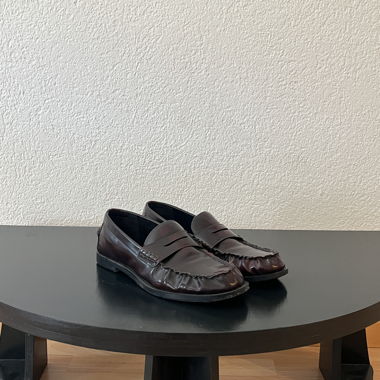 ZARA Leder-Pennyloafer Burgunder