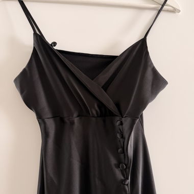 Zara - Black Satin Slip Dress