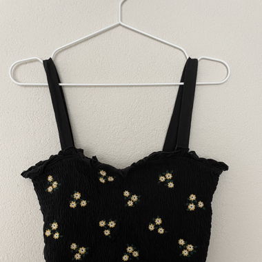 Tank Top with stitched Flowers