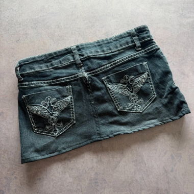 Y2K I&P Denim Skirt in Dark Blue (very popular) 