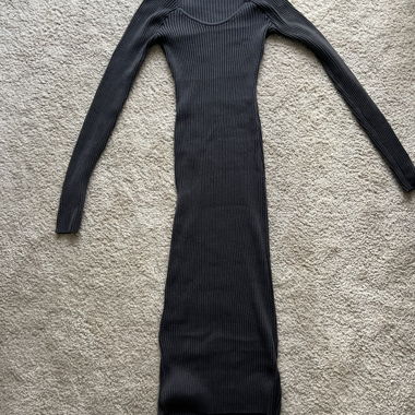 Long Grey Dress Long Sleeves