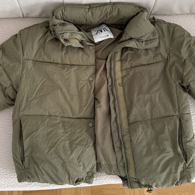 ZARA Olive Puffer Jacket XS