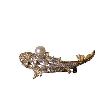 HebeJewels Brosche mit goldenem Koifisch
