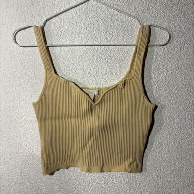Rippstrick Top Beige