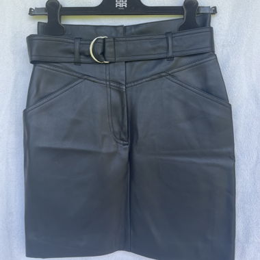 Gonna in ecopelle nera "H&M"