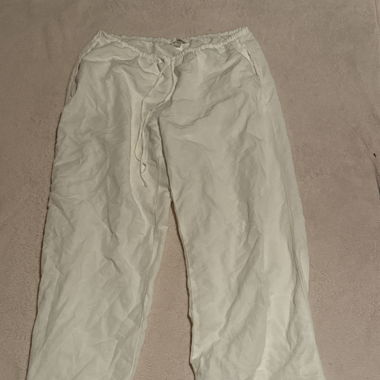 Weisse leinhose