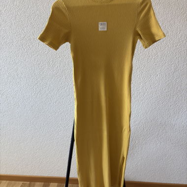 Abito giallo a coste Colcci