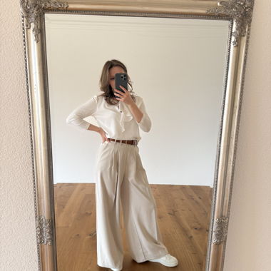 TAIFUN white 3/4 sleeve blouse size 38