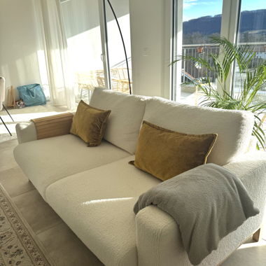 Sofa 3-Sitzer SIGGARD Bouclé Weiss