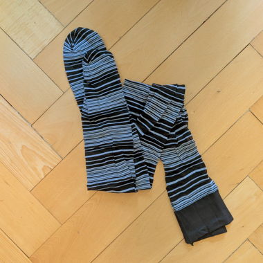Gestreifte Strumpfhose Schwarz/Weiss