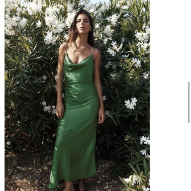 Abito in raso verde