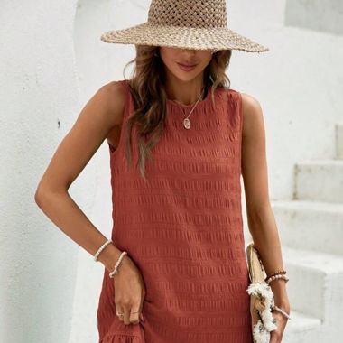 Ärmelloses Kleid, Rostbraun
