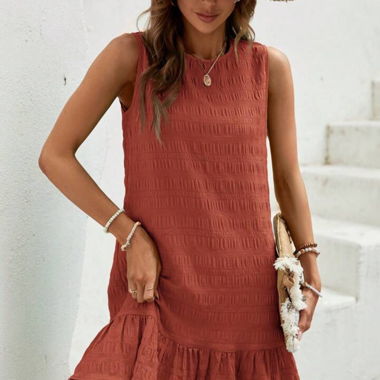 Ärmelloses Kleid, Rostbraun