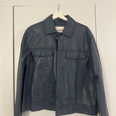 Blue Faux Suede Overshirt