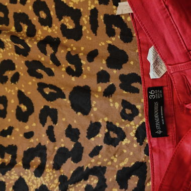 Pantalon cuir rouge 36