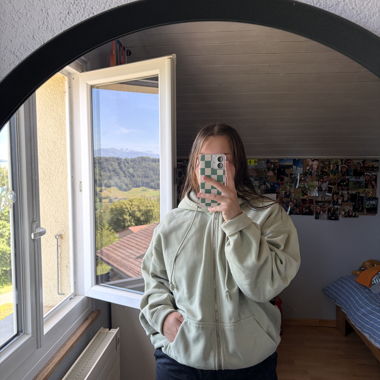 Light Green Zip-Up Hoodie