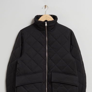 Gesteppte Jacke, schwarz