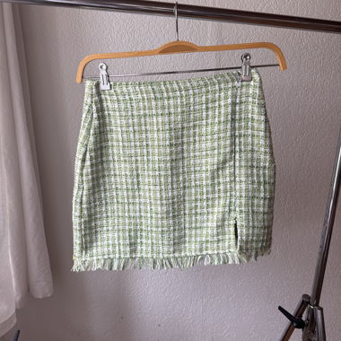 Minigonna a quadri verde bianco