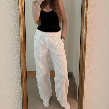 White Lightweight Cargo Pants