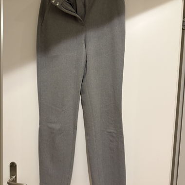 Elegant Grey Fabric Trousers