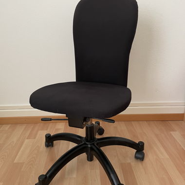 Black office chair with wheels