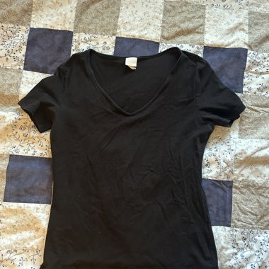 Black V-neck T-shirt