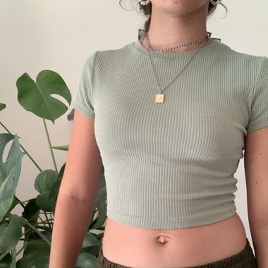 grünes Croptop von C&A