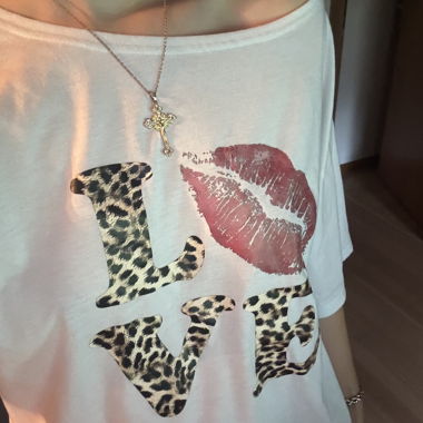 Leopard Tshirt Weiss