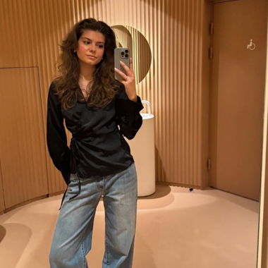 Black Wrap Blouse