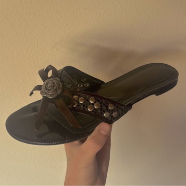 Vintage embellished flat sandals