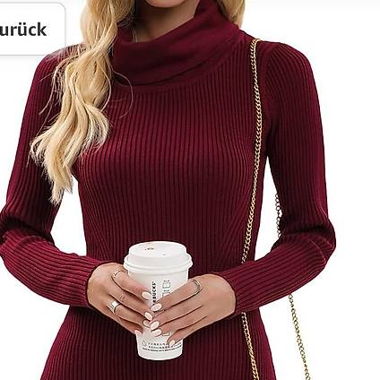 Strickkleid - bordeaux rot (Gr. S)