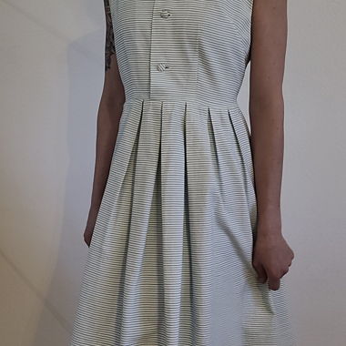 Robe Vintage blanche et verte