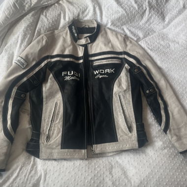 Giacca da moto bianco e nero