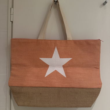 Orange star tote bag
