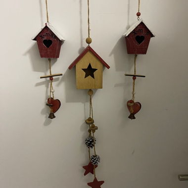 Ensemble de nichoirs 3 pcs déco de Noël