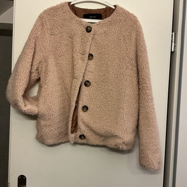Beige Teddy Jacket with Buttons