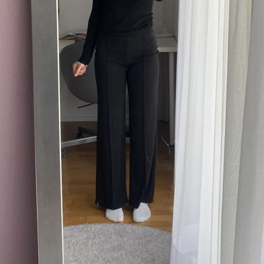 Pantalone largo in tessuto nero